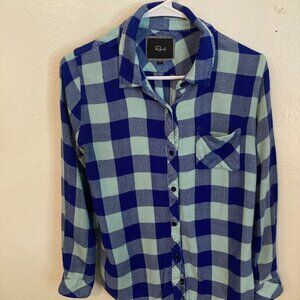 Rails Women's Medium Blue Plaid Flannel Shirt